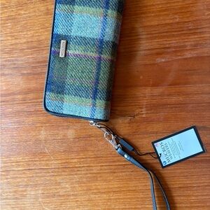 Colorful Plaid Wallet with Wrist Strap